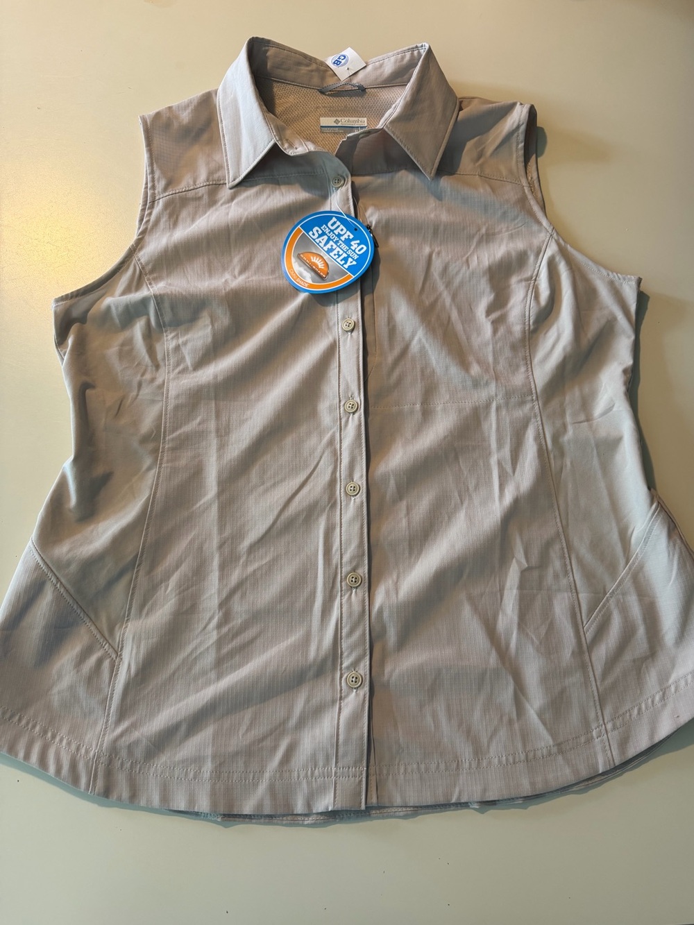 Columbia Women's Sleeveless UPF 40 Button-Front Shirt- Size XL
